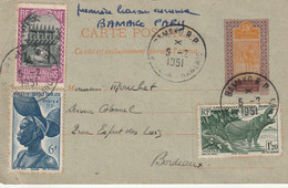 ///    FRANCE  ///    Afrique Occidentale Française AOF Premiere Liaison Bamako Paris Entier Postal  Supplémenté COUPURE - Covers & Documents