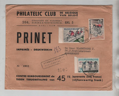 REF4245/ TP 1255-1256-1257 Cyclisme Surtaxe S/L.Remboursement De 45 Frs C.BXL 1963 > Borgerhout - Covers & Documents