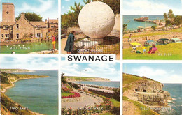 SCENES FROM SWANAGE, DORSET, ENGLAND. USED POSTCARD. Fq3 - Swanage