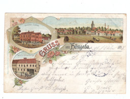 0-5700 MÜHLHAUSEN - HÖNGEDA, Lithographie 1898, Gasthof Zum Schwarzen Ross, Gemeinde-Schenke, Dorfansicht - Muehlhausen