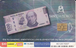 TARJETA DE MEXICO DE UN BILLETE DE 1000 PESOS (BILLETE-BANKNOTE) - Timbres & Monnaies