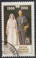 British Antarctic Territory 1990 Used Sc #170 26p Queen Mother, Wedding Portrait 90th Birthday - Usados