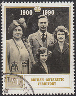 British Antarctic Territory 1990 Used Sc #171 1pd Queen Mother, Family Portrait 90th Birthday - Usados