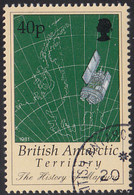 British Antarctic Territory 1998 Used Sc #256 40p Map, Satellite - Usati
