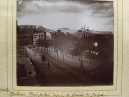 Genève. Boulevard Plainpalais. Chaine Du Salève. 1902. 7.5x8 Cm. Collée Sur Encadrement - Lugares