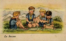 Le Repas Des Scouts Illustration Couleur De J.Idrac Par Autorisation Spéciale Du Q.G.Scout - Scoutisme