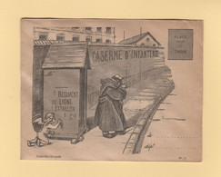 Enveloppe Illustree Neuve - Porte Timbre -  Collection Gravelle - Caserne D Infanterie - 1877-1920: Semi Modern Period