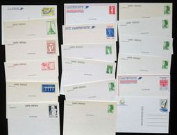France - 18 Entiers Postaux Non Utilisés Entre 1976 Et 1992 - Tous Différents - Postales  Transplantadas (antes 1995)