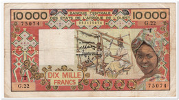 WEST AFRICAN STATES,TOGO,10 000 FRANCS,1984,S.18,P.809Th,F-VF - Guatemala