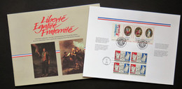 France - 2573 à 2575 - Livret Souvenir Philatélique Franco-Américain Commémorant La Révolution Française De 1989 - Documents Of Postal Services
