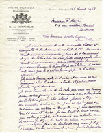 COURRIER COMMERCIAL :  Vins De Bourgogne  B. DE MONTHELIE à Chassagne-montrachet , 8 Aout 1954. - Decrees & Laws