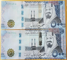 Saudi Arabia 500 Riyals 2016,2017 P-42 A,b Two Notes One Of Each Date UNC - Arabia Saudita