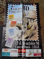 Affiche Promotionnelle 3e Salon B.D Liege 1994 Format  60 X 40 Walthery Simenon Natacha Bon Etat - Affiches & Offsets