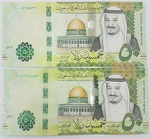 Saudi Arabia 50 Riyals 2016 And 2017 P-40 A And P-40 B UNC Ten Notes From A Bundle = 500 Riyals - Arabia Saudita