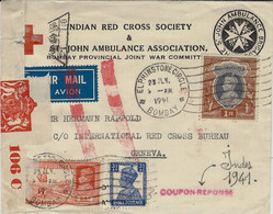 1941- Red Cross Cover From BOMBAY To Genève ( Switzerland ) - SUPERB - Dhar
