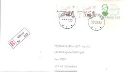 LETTER 1983  REGISTERED  BJARRED - 1930- ... Coil Stamps II