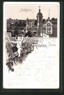 Vorläufer-Lithographie Freyburg / Unstrut, 1895, Blick Auf Die Sectkellerei, Engel - Freyburg A. D. Unstrut