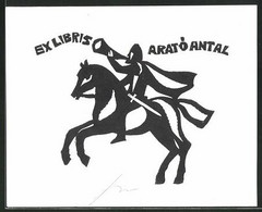 Exlibris Arató Antal, Ritter Mit Pferd - Ex-Libris