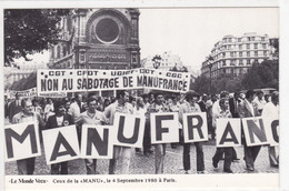 LE MONDE VECU - PARIS - Ceux De La "MANU", Le 4 Septembre 1980 - Manifestazioni