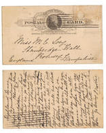 USA  1893 Postal Card With Imprinted Stamp, One Cent Cancelled Provicence Rhode Island, 1893 - Providence