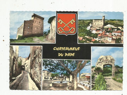 Cp, 84 , CHATEAUNEUF DU PAPE ,blason,multi Vues , Voyagée - Chateauneuf Du Pape
