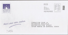 D1197 - Entier / Stationery / PSE - PAP Réponse Ciappa, Fondation Recherche Médicale - Agrément 63760 - Prêts-à-poster:Answer/Ciappa-Kavena