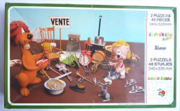 Puzzle ORLI Vers 1978 - LOEKI LE PETIT LION  -  2 X 48 Pièces - Puzzels