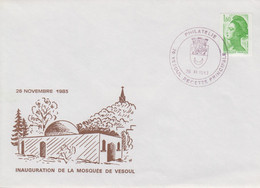 Enveloppe   FRANCE   Inauguration    Mosquée  De  VESOUL   1983 - Moschee E Sinagoghe