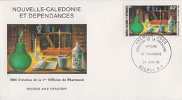 Enveloppe  FDC  1er  Jour   NOUVELLE  CALEDONIE   1ére   Officine  De  Pharmacie   1986 - FDC