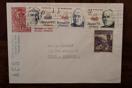 1982 Andorra La Vella Enveloppe Cover Andorre Espana Espagne Flamme Santa Coloma - Storia Postale