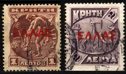 Greece Crete 1909 Mi 55-56 Definitive Issue 1910 - Creta