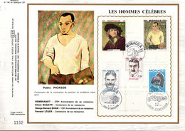 MONACO DOCUMENT FDC 1981 CELEBRITES - Lettres & Documents