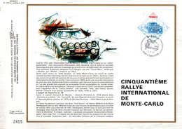 MONACO DOCUMENT FDC 1981 50 EME RALLYE DE MONTE CARLO - Brieven En Documenten
