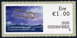 IRELAND (2020). SOAR ATM - 100 Years First Transatlantic Flight 1919, John Alcock & Arthur Brown, Vickers Vimy Aircraft - Franking Labels