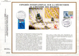 MONACO DOCUMENT FDC 1981 CONGRES DECOUVERTE ET HISTOIRE - Briefe U. Dokumente