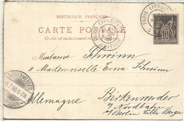 FRANCIA TARJETA Y MATASELLOS EXPOSICION UNIVERSAL DE PARIS 1900 - 1900 – París (Francia)