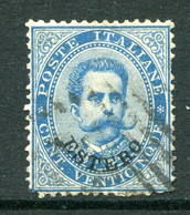 Italian Levant 1881-83 - Stamps Of 1879 - 25c Blue Used (SG 15) - Emissions Générales