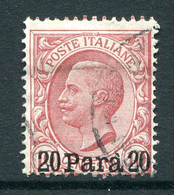 Italian Levant 1907 - Without Albania - Stamps Of 1901 - 20pa On 10c Red Used (SG 28) - Albanie