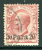 Italian Levant 1907 - Without Albania - Stamps Of 1901 - 20pa On 10c Red Used (SG 28) - Albania