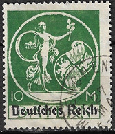 DEUTSCHES REICH 1920 Abschiedsserie Bayern Mit Aufdruck Type I Auf 10 M Grün Gestempelt Michel 137 I - Gebruikt