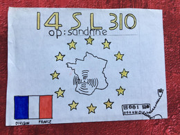 RADIO AMATEUR CONTACT/STATION-☛I4 SL 310 LALINDE France Opérateur TSF Confir-Certificat QSL Fréquence-signal-Antenne - Other & Unclassified