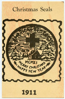 Croix Rouge Américaine.sceau De Joyeux Noël Et De Bonne Année En 1911.American Red Cross.Christmas Happy New Year Seals. - Croix-Rouge