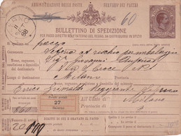 ITALIE  1888 ENTIER POSTAL/GANZSACHE/POSTAL STATIONARY  COLIS POSTAL DE SALERNO - Postpaketten