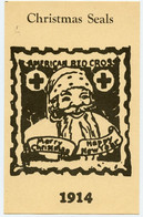 Croix Rouge Américaine.sceau De Joyeux Noël Et De Bonne Année En 1914.American Red Cross.Christmas Happy New Year Seals. - Croix-Rouge