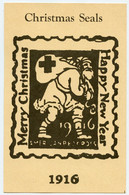 Croix Rouge Américaine.sceau De Joyeux Noël Et De Bonne Année En 1916.American Red Cross.Christmas Happy New Year Seals. - Croix-Rouge
