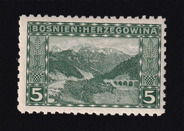 BOSNIA AND HERZEGOVINA - Landscape Stamp 5 Hellera, Perforation 9 ½, MNH - Bosnie-Herzegovine