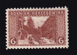 BOSNIA AND HERZEGOVINA - Landscape Stamp 6 Hellera, Perforation 9 ½, MH - Bosnië En Herzegovina