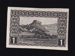 BOSNIA AND HERZEGOVINA - Landscape Stamp 1 Heller, Imperforate Stamp, MNH - Bosnië En Herzegovina