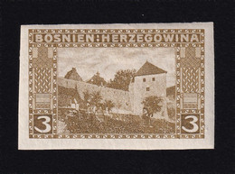 BOSNIA AND HERZEGOVINA - Landscape Stamp 3 Heller, Imperforate Stamp, MH - Bosnie-Herzegovine