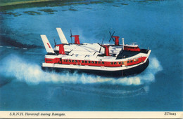 Hovercraft SRNH Leaving Ramsgate - ET6025 - Carrd To Belgium Without Cancellation Marks On Stamp 9p - Ed. Elgate - Ramsgate